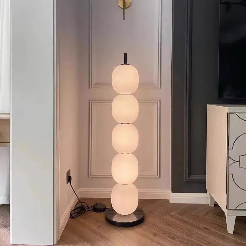 White Glass Floor Lamp