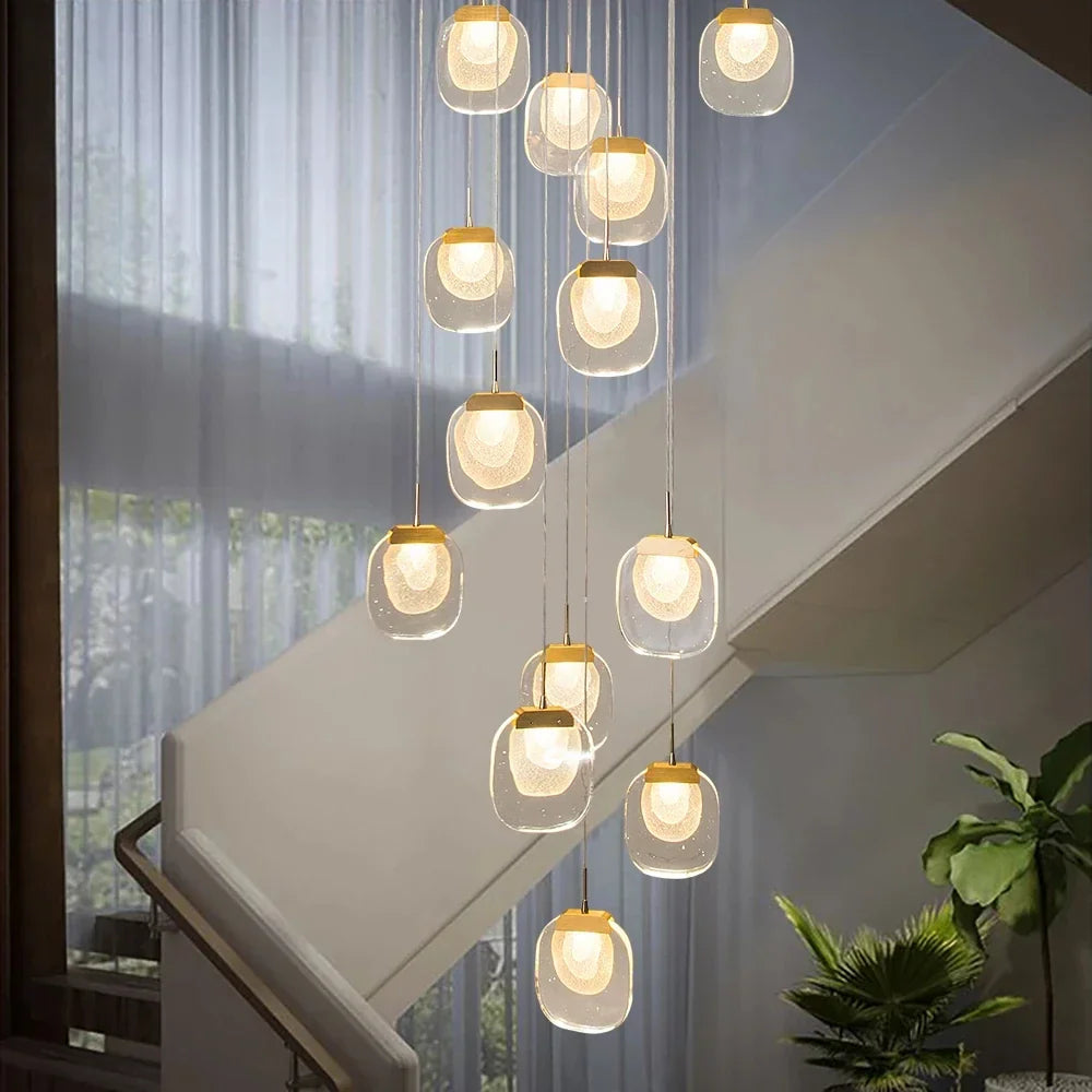 Decorbites™ Gold-Kristall-Treppenhaus-Lüster: Luxuriöse Innenbeleuchtung für Esszimmer & Flur