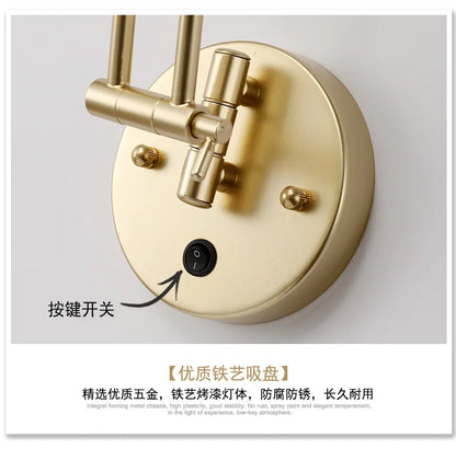 DecorBites™ Adjustable Swing Arm LED Wall Lamp Touch Sensor Sconce Lights