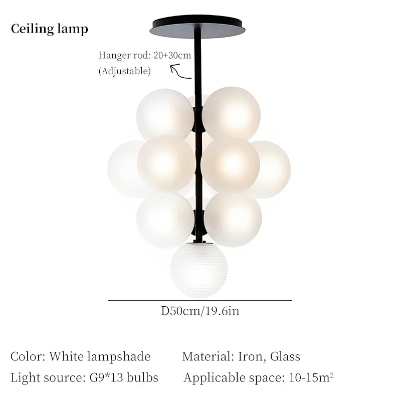 Decorbites™ Trauben-Kronleuchter: Moderne Glasball-Pendantlampe für Wohnzimmer und Schlafzimmer
