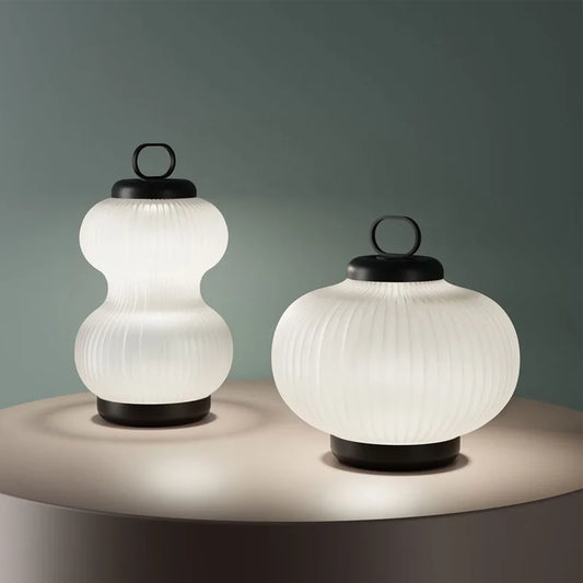Decorbites™ Schwarz-Weiß Glas-Lüster | Minimalistisches Nordisches Schlafzimmer-Dekor Stehleuchte