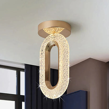 Decorbites™ Kristall-Oval-Goldring-Anhänger-Lampe-Kronleuchter für Wohnzimmer & Schlafzimmer