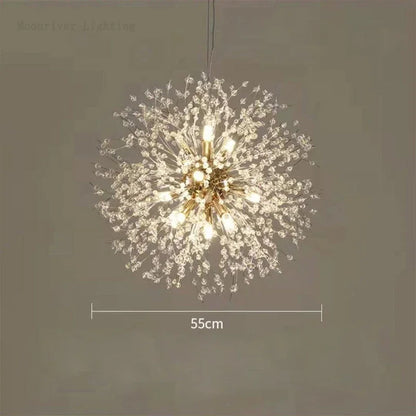 Decorbites™ Löwenzahn-Kristall-Leuchter: Moderner nordischer Stil LED-Hängeleuchte für das Wohnzimmer