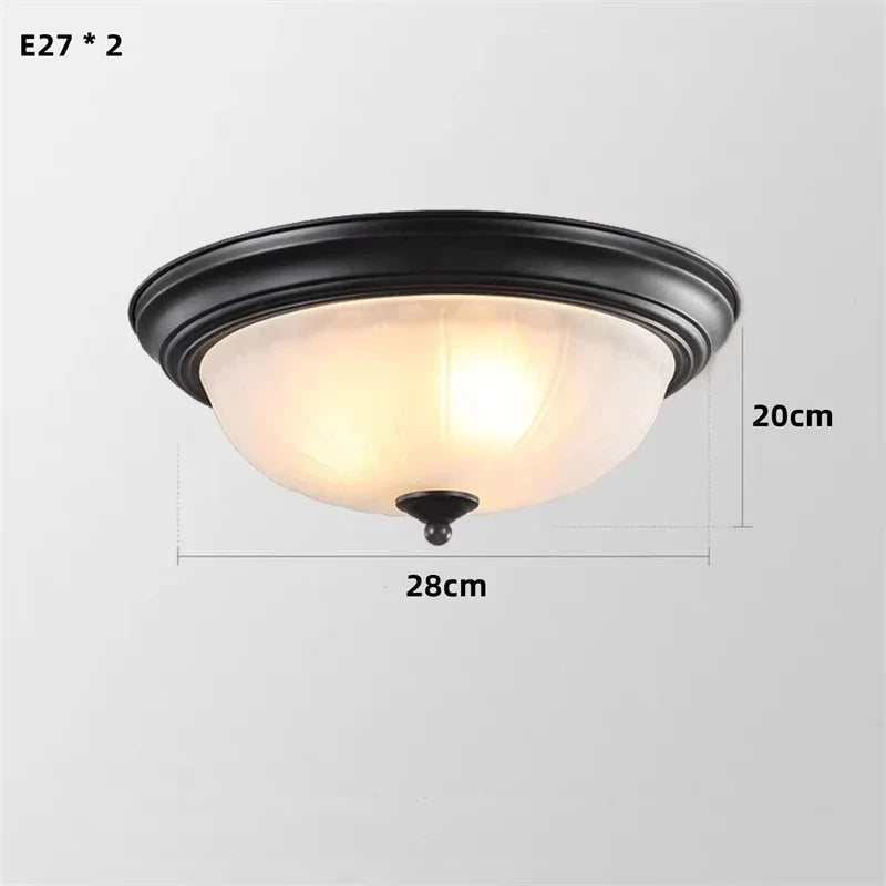 DecorBites™ Black Bronze Ceiling Light with Frosted Glass Shade for Bedroom and Kitchen