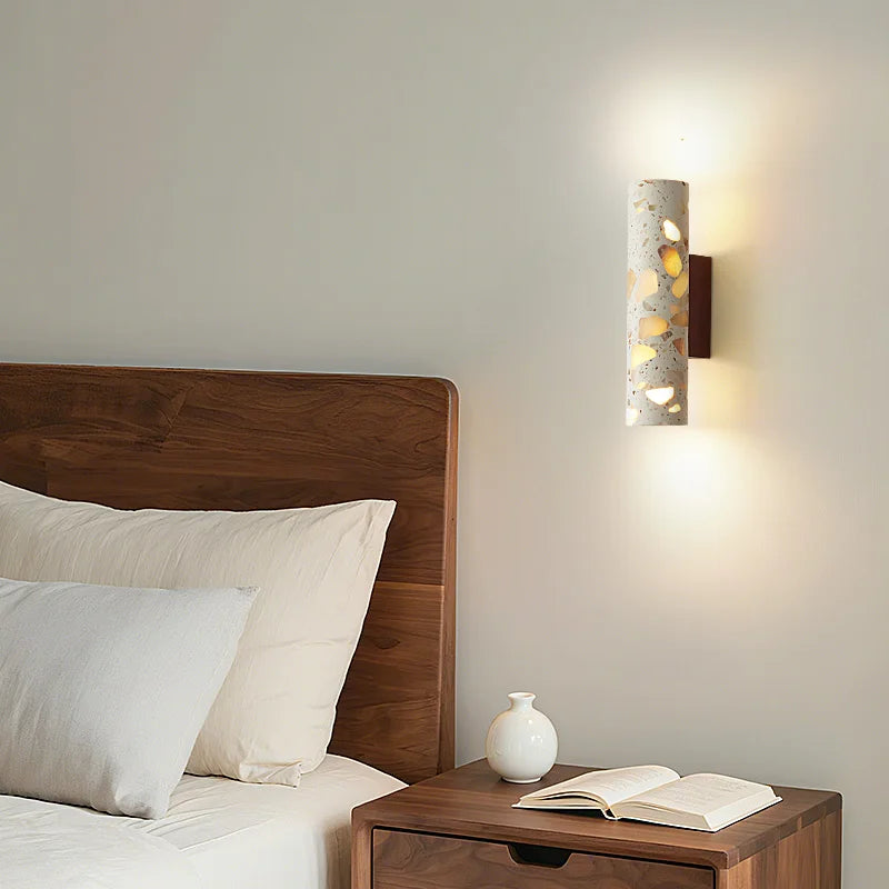 Decorbites™ LED-Wandleuchten für Esszimmer, Treppe, Schlafzimmer, Stein, Terrazzo, Holz – Wabi-Sabi-Ästhetik