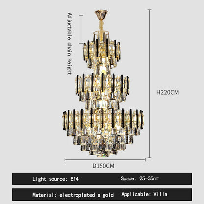 Decorbites™ Crystal Hollow Villa Kronleuchter: Moderne Luxus-Hängeleuchte für Wohnzimmer und Hotel-Lobby