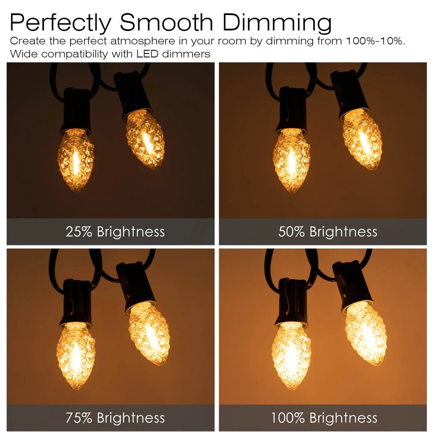 Decorbites™ Diamant-Lüster LED-Lampen 7W C7 Kerzenleuchter-Sockel Dekor-Edison-Birnen