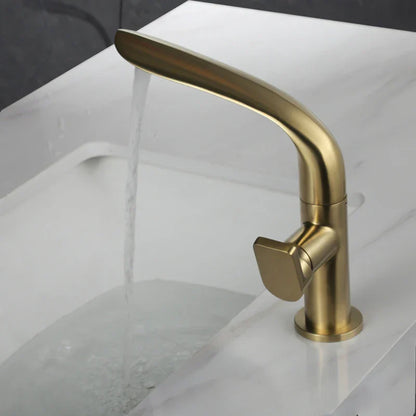 Decorbites™ Gebürsteter Goldiges Waschbeckenarmatur - Messing Einhebel-Badmischtap