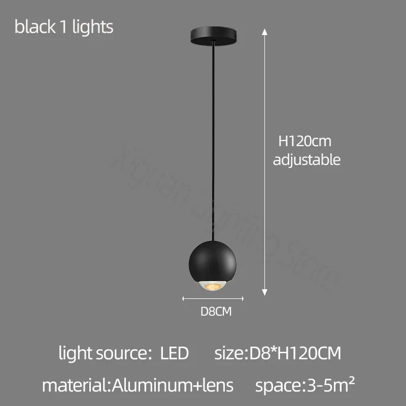 Metal Globe Lens Chandelier