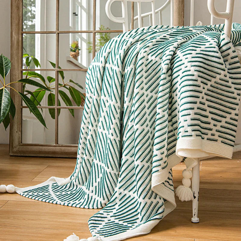 DecorBites™ Knit Sofa Blanket - Luxury Decorative Plaid Bedspread Throw Blanket