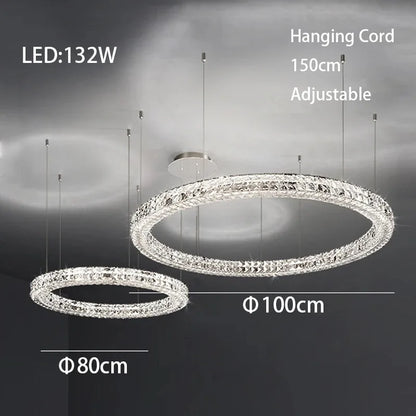DecorBites™ Crystal LED Chandelier: Modern Luxury Chrome Steel & Clear K9 Crystal Lighting