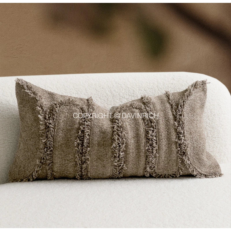 Black Fluffy Throw Pillow
