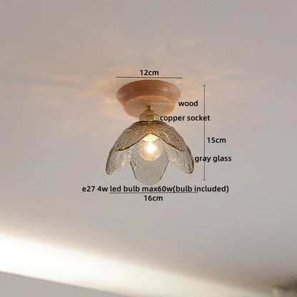 DecorBites™ Copper Wood LED Ceiling Lamp Ceramic Modern Ceiling Lights for Home Decor