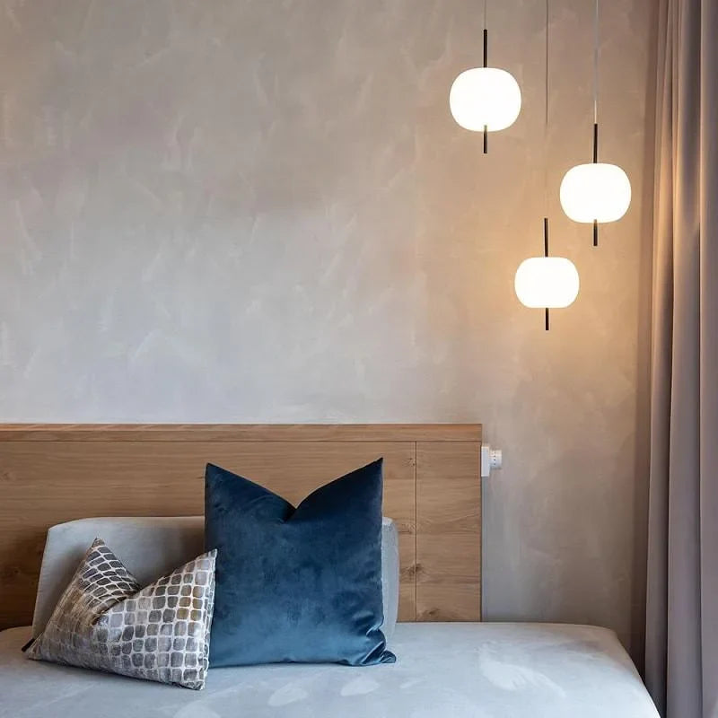 Glass LED Pendant Light Golden 33cm Diameter