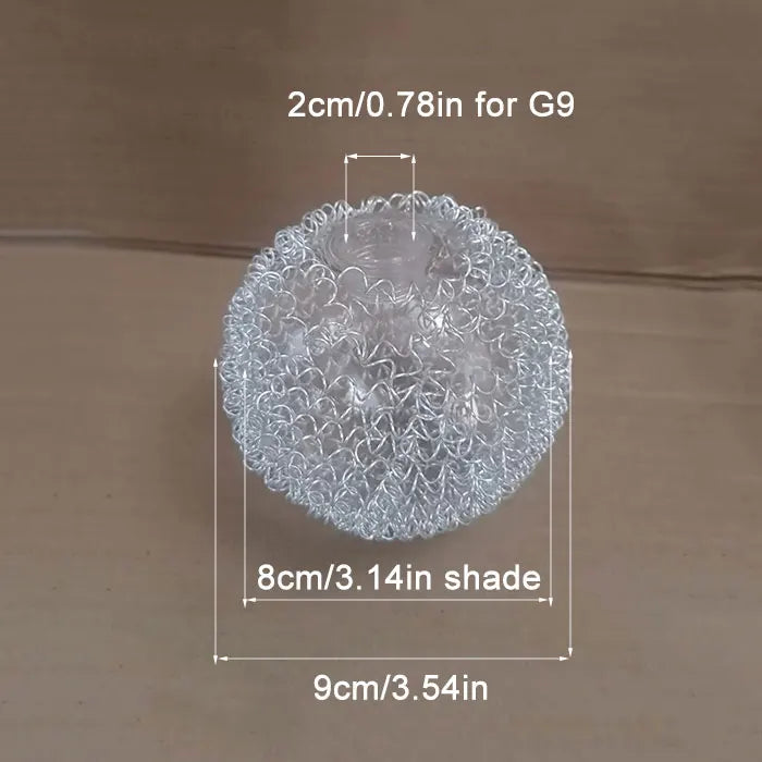 Decorbites™ Glas-Lampenschirm mit Aluminiumdraht für G9-Birnenabdeckung und 20 mm Loch