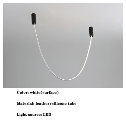 Decorbites™ Leder Leuchtende Linien Kronleuchter | Moderner Minimalistischer Duplex Esszimmer Büro Kunst Luxus Lampe