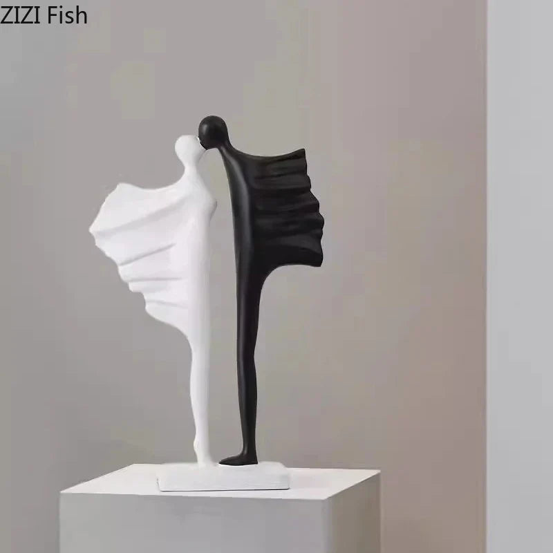 Decorbites™ Abstrakte Liebende Harz-Skulptur Moderne Dekorationsornamente - Paarfiguren-Statue