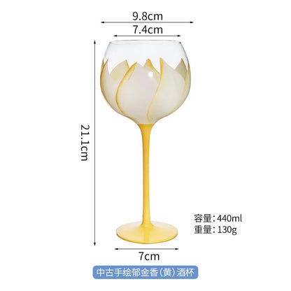 Decorbites™ Handbemalter Glasbecher: Kreative Rotweingläser für Hochzeitsfeiern