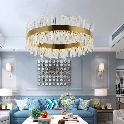 DecorBites™ Crystal LED Ring Chandelier for Luxury Decor & Lighting