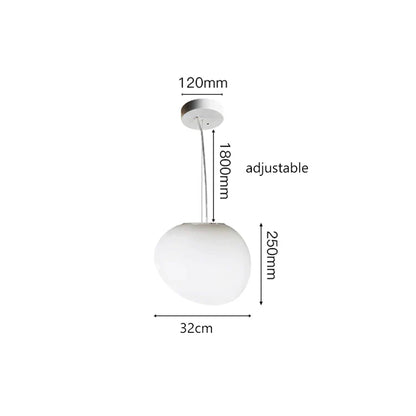 Decorbites™ Gregg Glass Hängeleuchte - Weiße LED-Kieselstein-Pendelleuchte für Villentreppen & Geschäfte