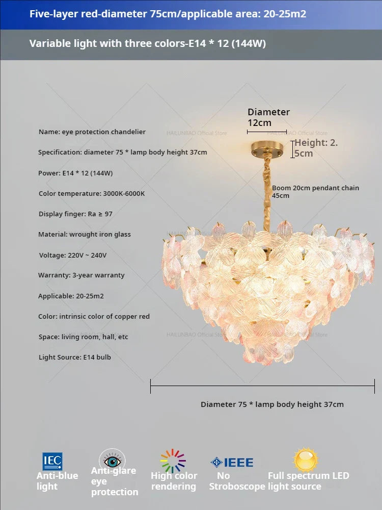 Decorbites™ Glas Blume Prinzessin Zimmer LichtLux Postmodern Französisch Creme Wind Lampe