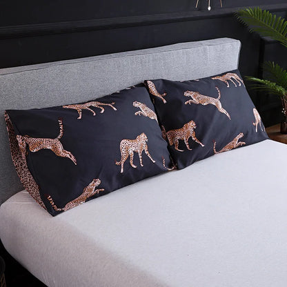 DecorBites™ Dark Flower Print Duvet Cover Set - Queen King Twin Home Bedding Quilt Covers