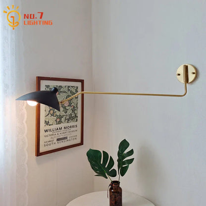 Decorbites™ Kupfer-Schaukelarm-Wandleuchte LED E27 Retro Teleskop-Nachtleuchte für Schlafzimmer und Wohnzimmer