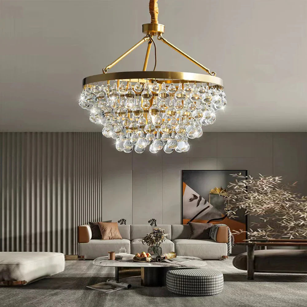 Decorbites™ Kristallperlen-Deckenanhängerleuchten - Retro Luxus Gold Heimdekoration Beleuchtung