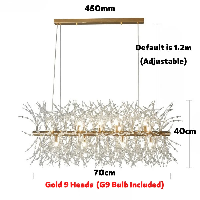 Decorbites™ Löwenzahn-LED-Kronleuchter, moderner Kristall-Edelstahl-Deckenleuchter
