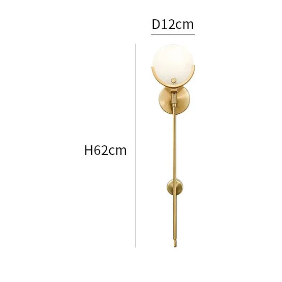 DecorBites™ Gold Marble Copper Wall Lamp Modern Minimalist Bedside LED Light