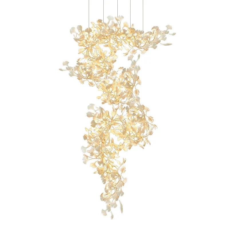 Decorbites™ Ginkgo Biloba Kronleuchter: Elegantes Duplex Wohnzimmer Hotel-Lobby-Pendant-Licht