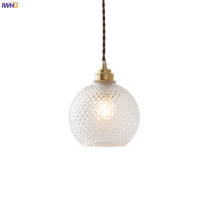 DecorBites™ Glass Ball LED Pendant Light: Nordic Modern Copper Socket Hanging Lamp for Home Indoor Lighting.
