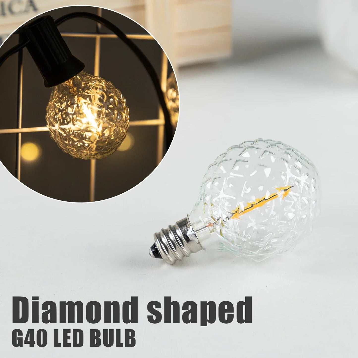 Decorbites™ Dimmbare LED G40 Lichterkette | 50FT 65FT Verbindbare Außen-Feenkette