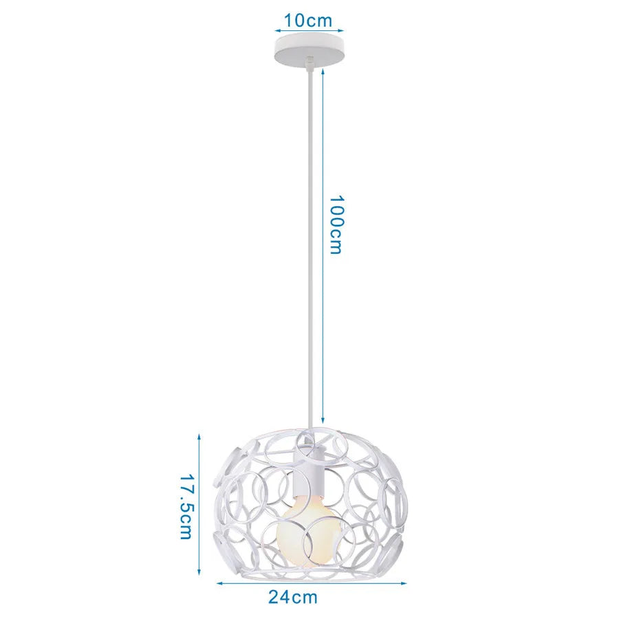 Decorbites™ Industrielles Vintage Weißes Schmiedeeisernes Käfig-Pendant-Licht für Wohnzimmer Schlafzimmer Esszimmer Loft