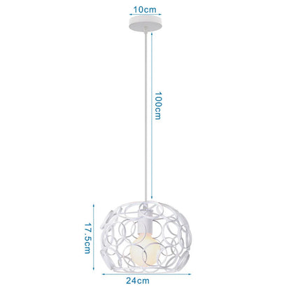 Decorbites™ Industrielles Vintage Weißes Schmiedeeisernes Käfig-Pendant-Licht für Wohnzimmer Schlafzimmer Esszimmer Loft