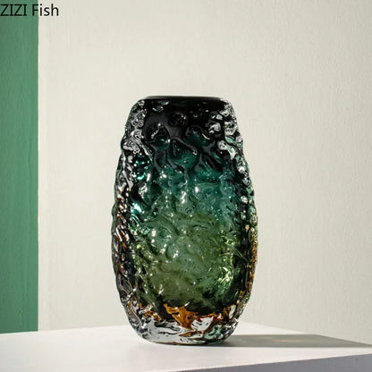 Decorbites™ Deep Green Glass Vase: Elegante Hydroponik-Blüten Tischdekoration