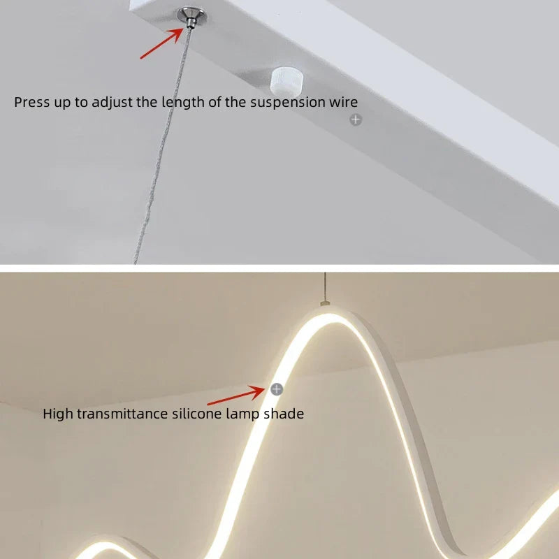 Aluminum Wave Line Chandelier