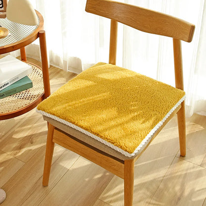 DecorBites™ Cozy Lamb's Wool Chair Cushion for Autumn Winter Comfort