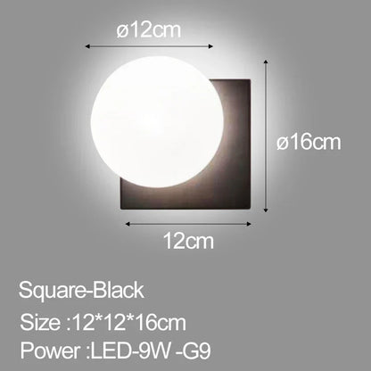 DecorBites™ Glass Ball LED Wall Lamp for Bedroom Living Room Indoor Lighting