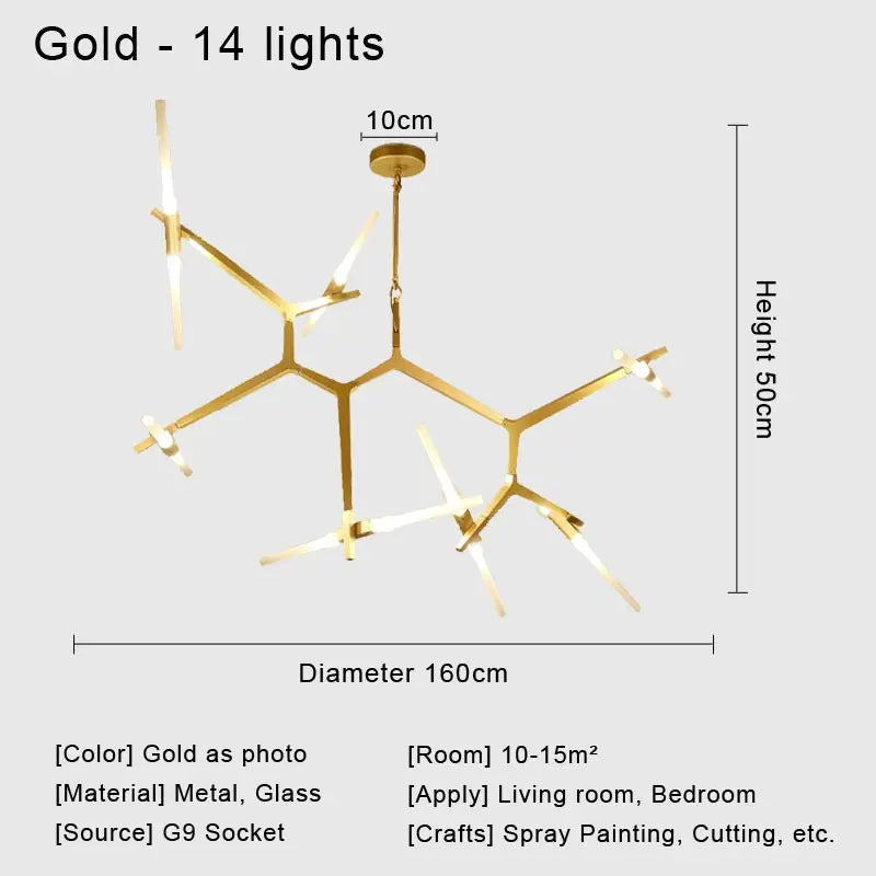 DecorBites™ Glass LED Chandelier Ceiling Light for Modern Nordic Design Home Decor
