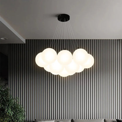 Decorbites™ Glas-Kugel-LED-Hängeleuchte für die Einrichtung des Zuhauses, nordischer Stil Kronleuchter für das Wohnzimmer