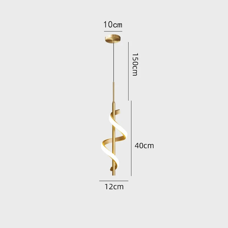 Modern Copper Pendant Light in Black and Gold