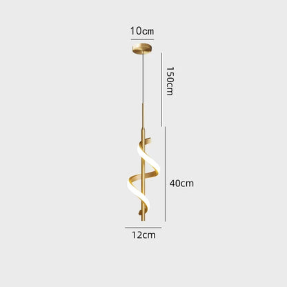 Modern Copper Pendant Light in Black and Gold