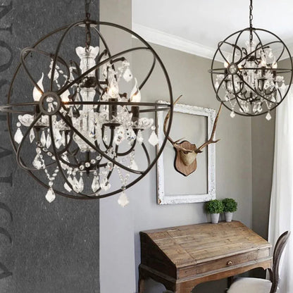 Decorbites™ Kristall-Erdvogelkäfig-Kronleuchter: Vintage-Industrial-LED-Kerzenlicht für Kirche und Loft