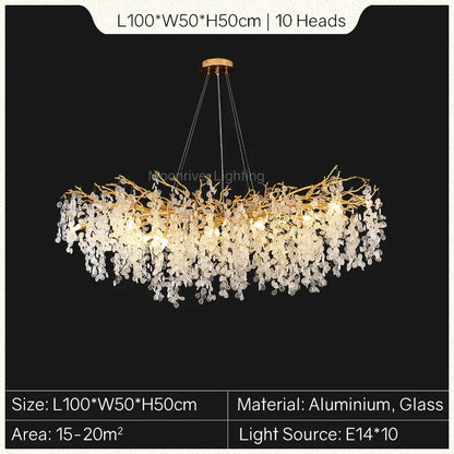 Decorbites™ Goldener Baumzweig-Kronleuchter: Elegante europäische Stil Pendelleuchte für die Einrichtung zu Hause