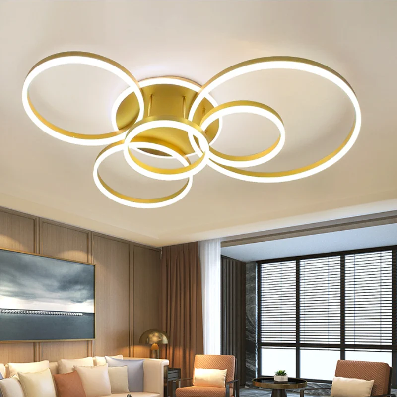 Gold LED Study Chandelier