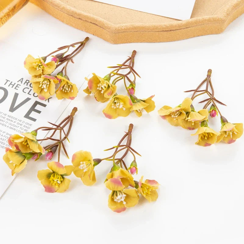 DecorBites™ Artificial Flowers: Christmas Decor, Home Wedding Bouquet, Scrapbooking Bouquets