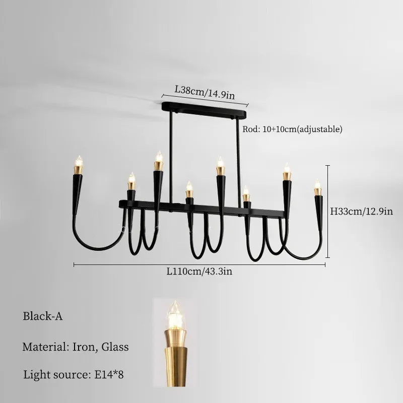 Decorbites™ Französischer Stil Schwarzes Anhängerleuchte Luxuriöse LED-Kronleuchter Raumdekoration