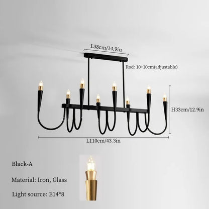Decorbites™ Französischer Stil Schwarzes Anhängerleuchte Luxuriöse LED-Kronleuchter Raumdekoration