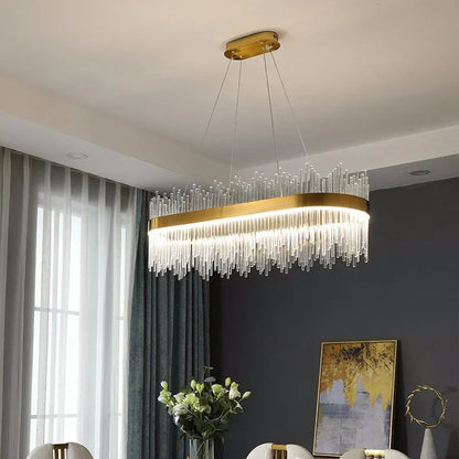 Decorbites™ Gold LED Kreis Kristall-Lüster: Elegante Heim-Pendant-Beleuchtung für Wohnzimmer, Schlafzimmer, Küche